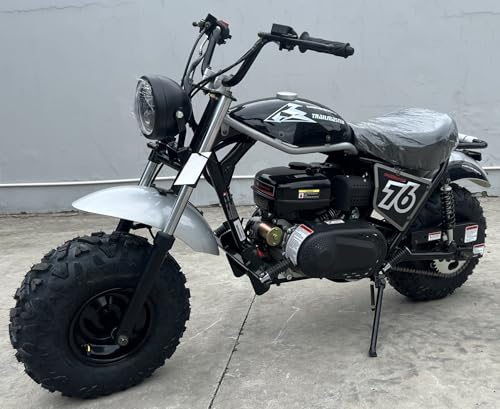 Mini Bike Hurricane 200Pro, ALL NEW ELECTRIC START&LED HEAD LIGHT, WITH FRONT AND REAR BRAKES, 196cc (Black)