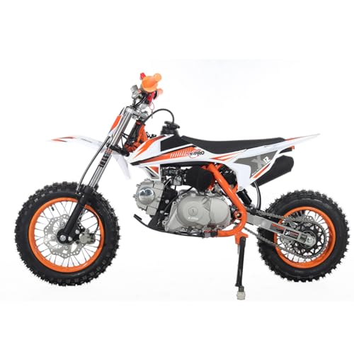 110cc Dirt Bike, Gas Powered Pit Bike with Automatic Transmission, Electric Start, 12"/10" Tires, Off-Road Dirt Bike for Youth(Red)