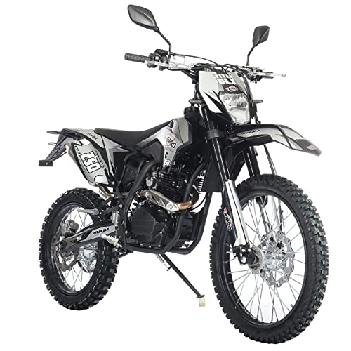 Titan DLX 250cc Gas Dirt Bike Pit Bike Adult Bike,Big 21"/18" Wheels, Zongshen Engine! (Black)