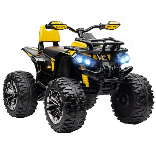 12V 10AH Ride on ATV with Dual Motors, 5 MPH Max Speed, Yellow