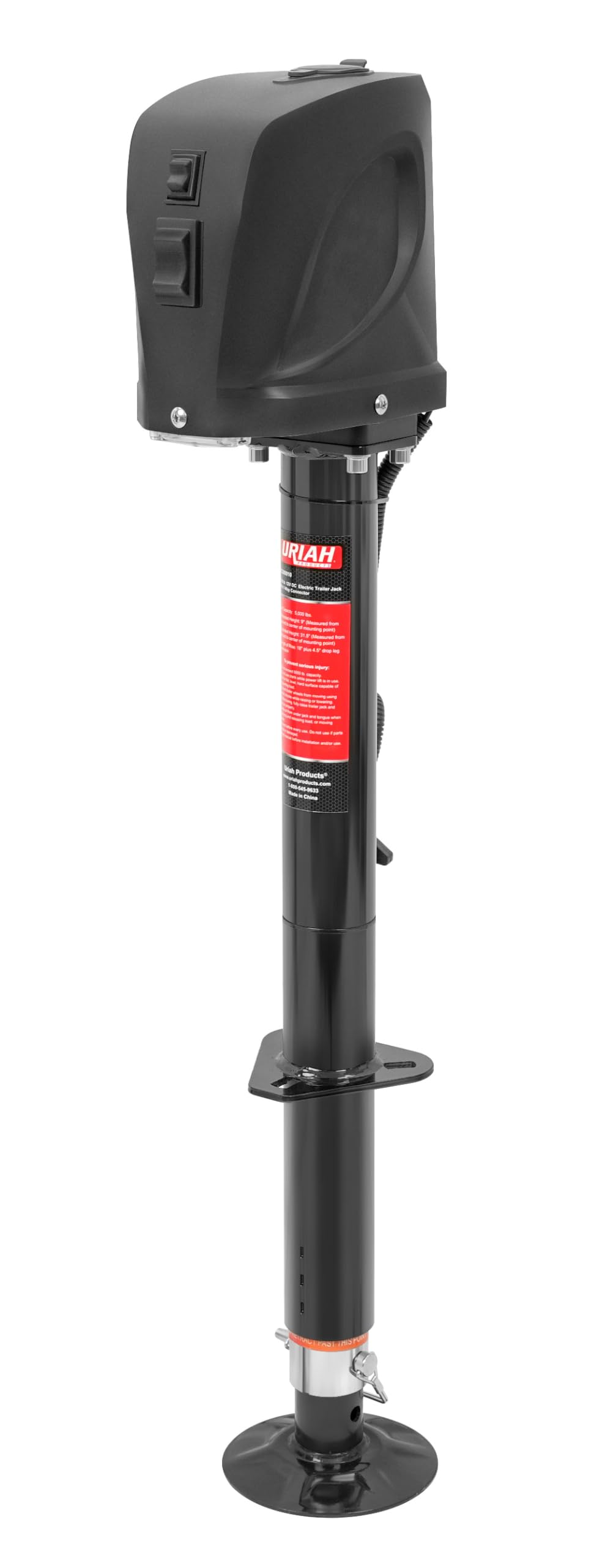 Electric Trailer Jack with 7-Way Connector, 12V, 5000 Lbs Lift Capacity - Heavy-Duty Stabilizer for RV, Boat, Utility, and Off-Road Vehicles