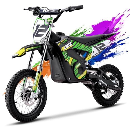 HP112E 36V 1000W Electric Dirt Bike Electric Motorcycle for Kids,Green