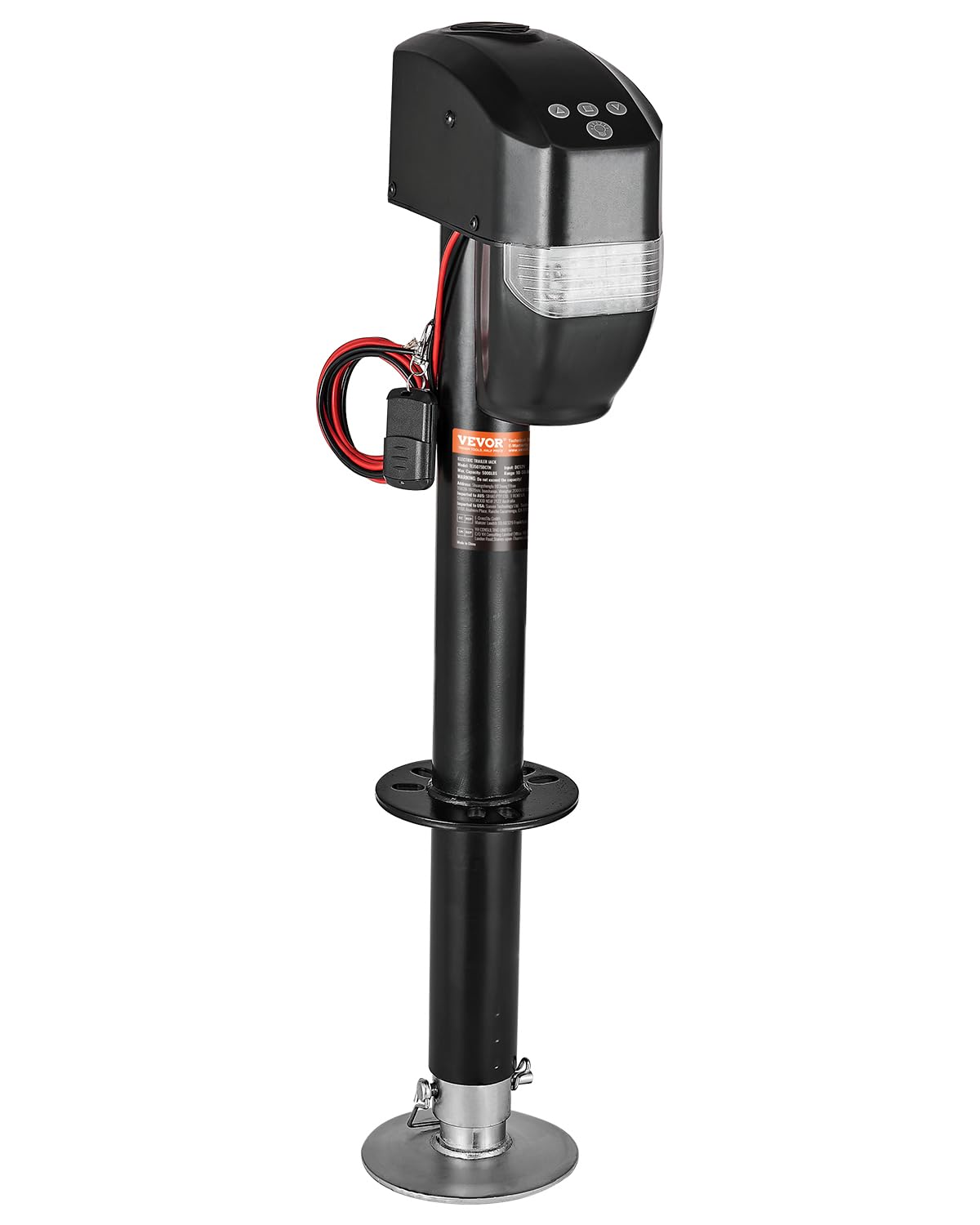 5000 lbs Electric Trailer Jack, Heavy Duty RV Electric Power Tongue Jack with 2 Way Connector, Remote Control, Crank Handle & Weatherproof Jack Cover, 10"-28.3" Lift, for Trailers & Campers