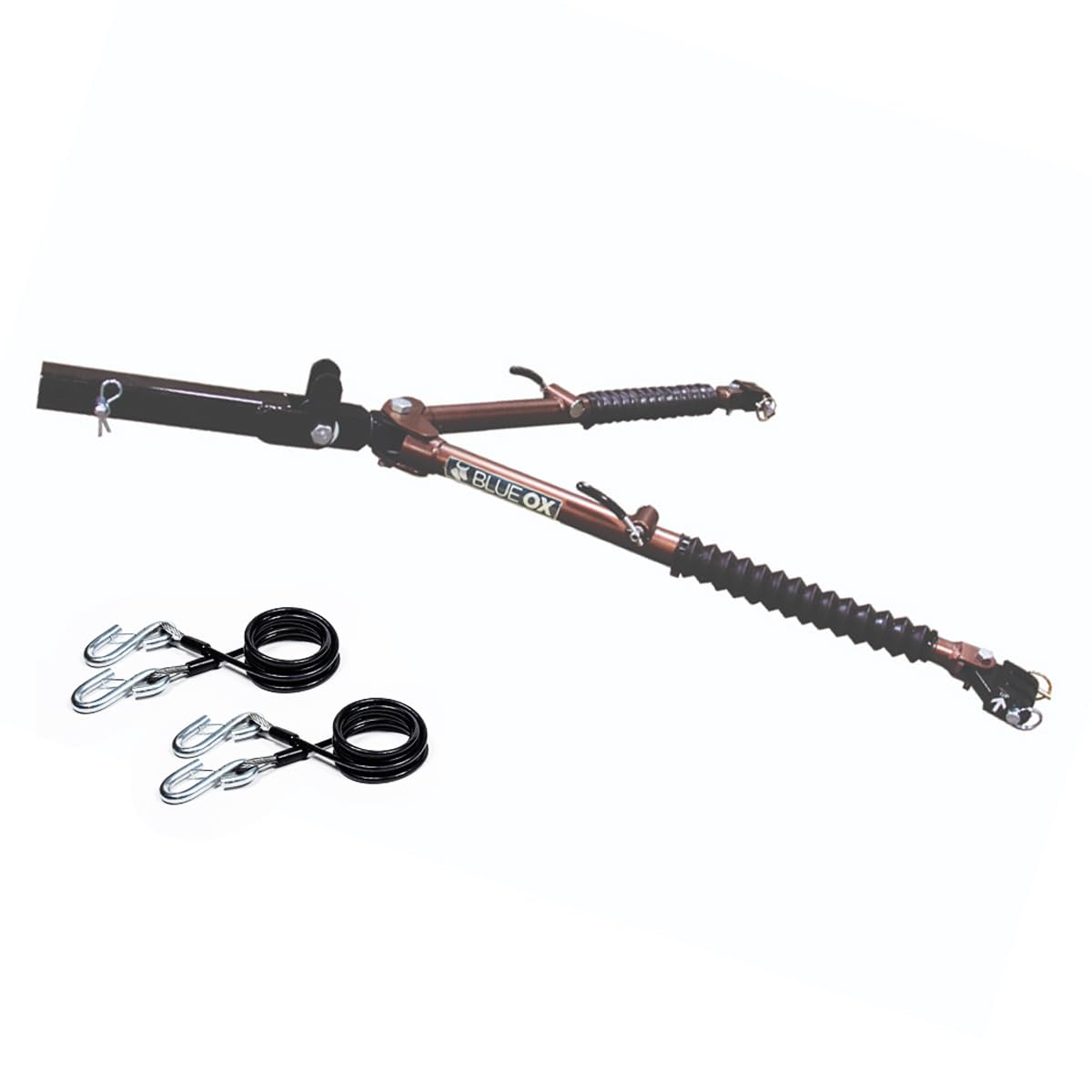 BX7420 Avail Tow Bar 2" Receiver | Tows Up to 10,000 lbs | Self-Aligning Tow Bar Steel Construction | Easy Fold and Store in RV | Safety Cables Included | Cinnamon Coffee Metallic Color