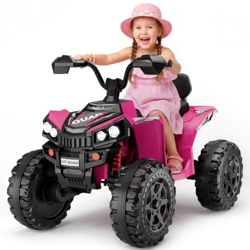 24V Electric Kids ATV Toddler 4 Wheeler for Kids Ages 3-8, Pink