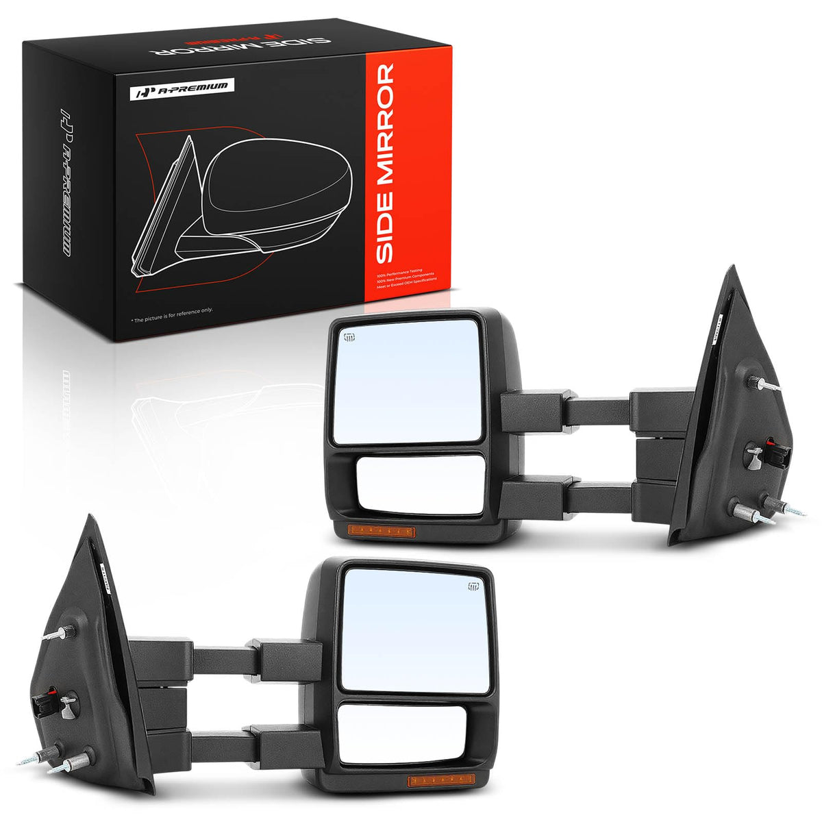 Pair (2) Towing Mirrors with Power Glass