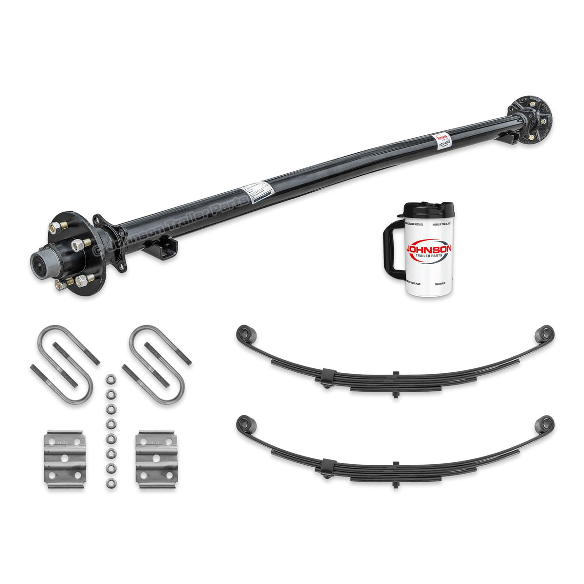 3,500 lb Idler Trailer Axle Kit – Suspension Running Gear Kit – 85” Hub Face / 70” Spring Center – 5 on 4.5 Bolt Pattern