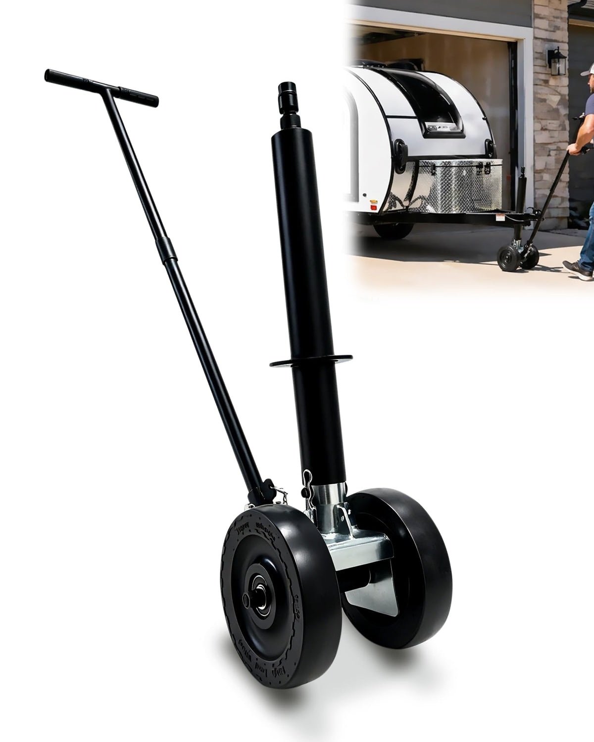 Trailer Dolly with Jack, 3500 lb Heavy Duty Trailer Tug Mover