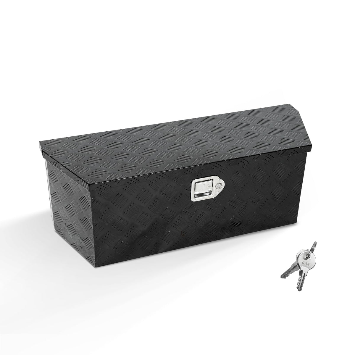 35inch Heavy Duty Aluminum Truck Bed Tool Box Chest Storage Organizer for Pick Up Truck Bed RV Trailer Tool Box with Lock and Keys-Black