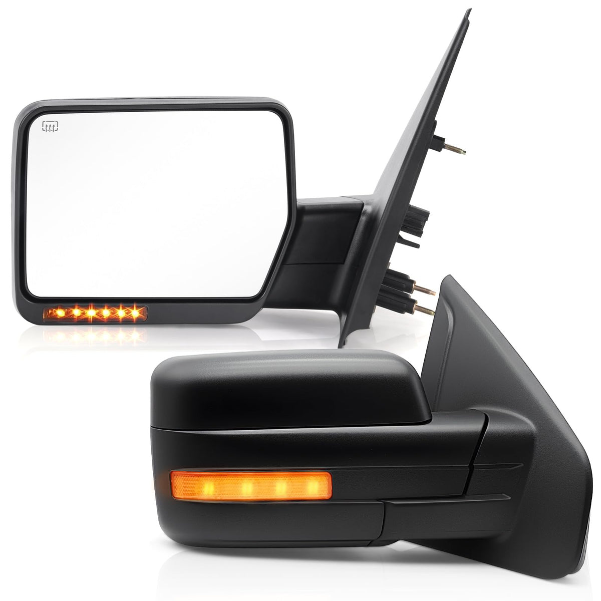 Towing Mirrors Compatible with F150 2007-2014, Pair Set Black