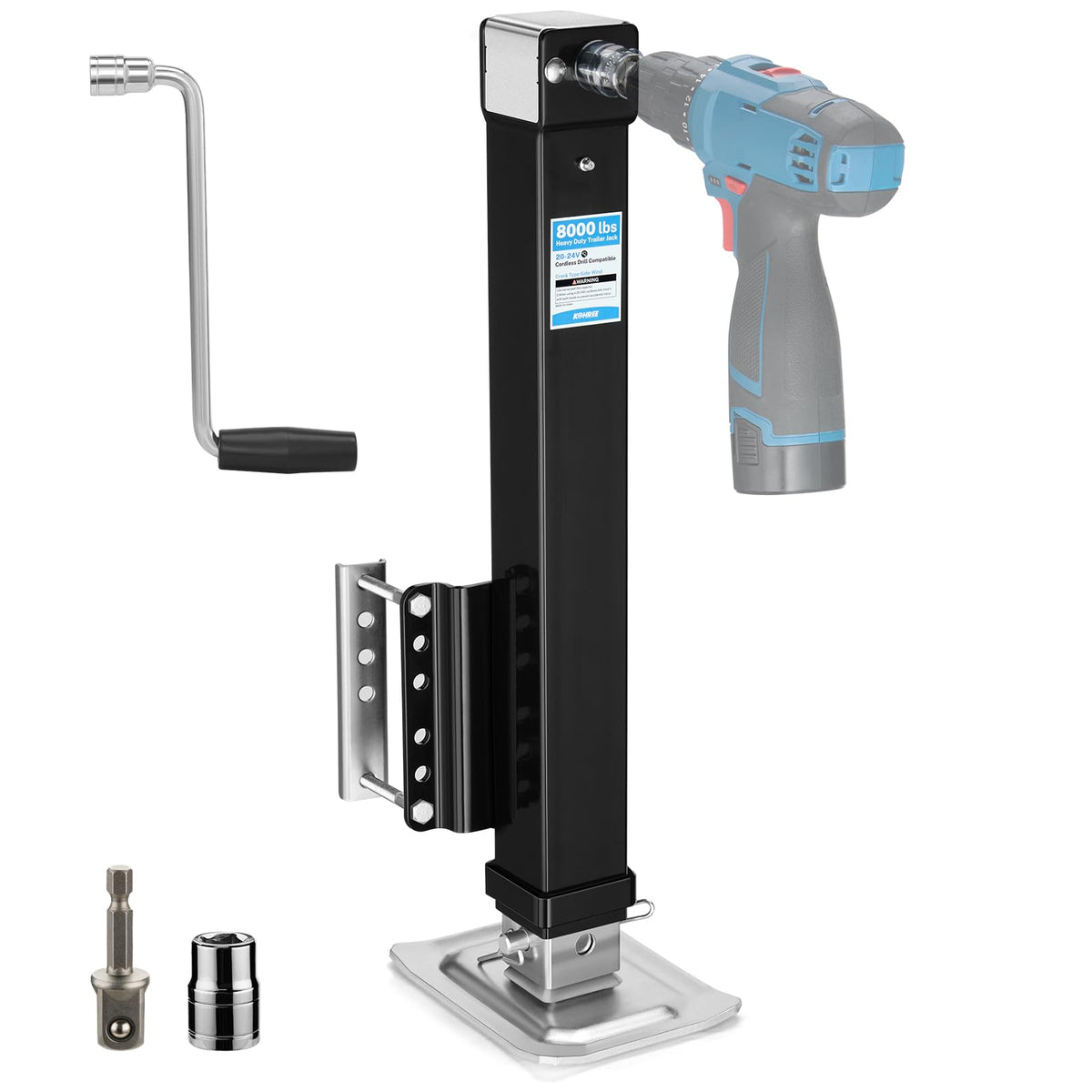 8000 lbs Trailer Jack Heavy Duty, 20-24V Electric Drill–Operated