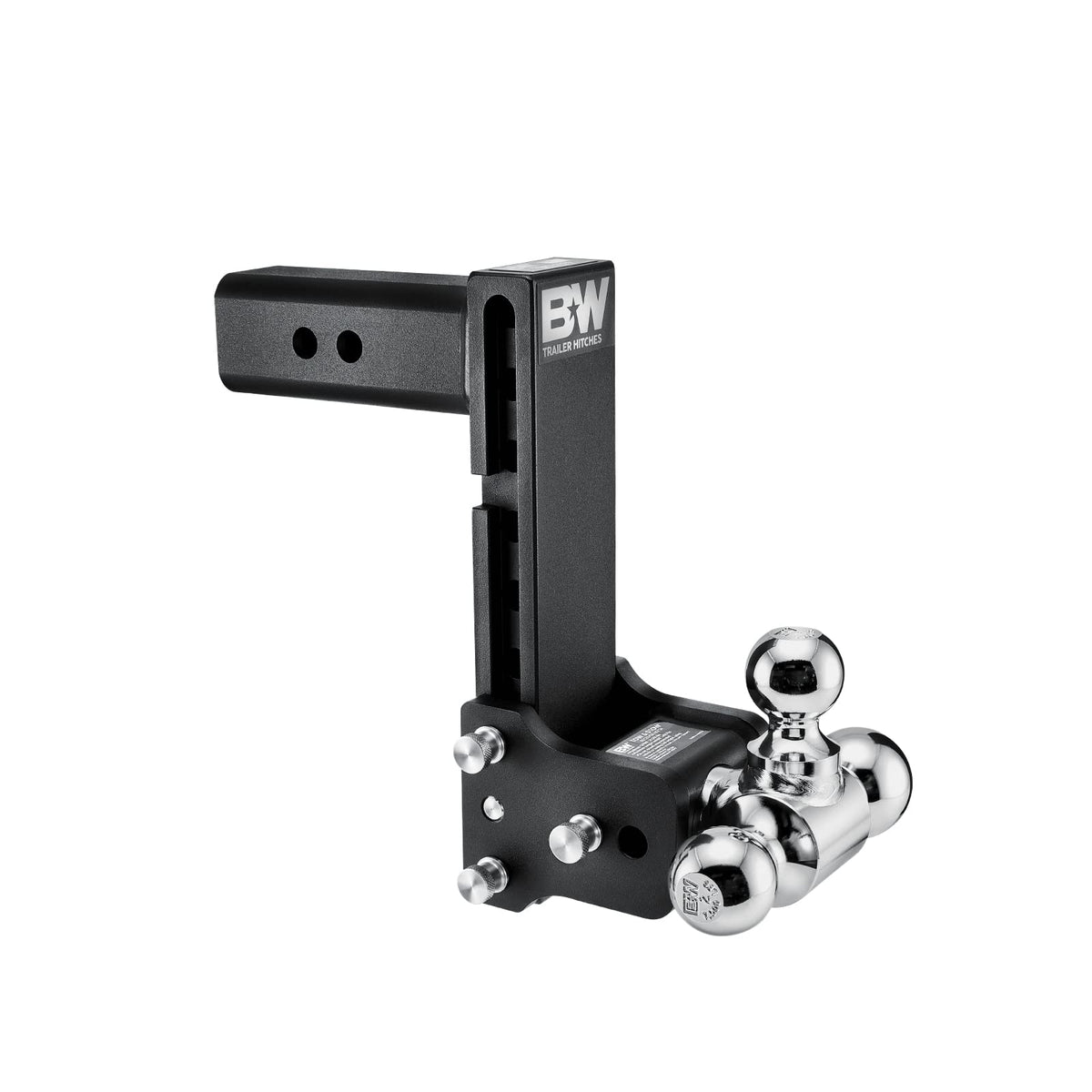 Tow & Stow Adjustable Trailer Hitch Ball Mount - Fits 2.5" Receiver, Tri-Ball (1-7/8" x 2" x 2-5/16"), 8.5" Drop, 18,000 GTW - TS20050B