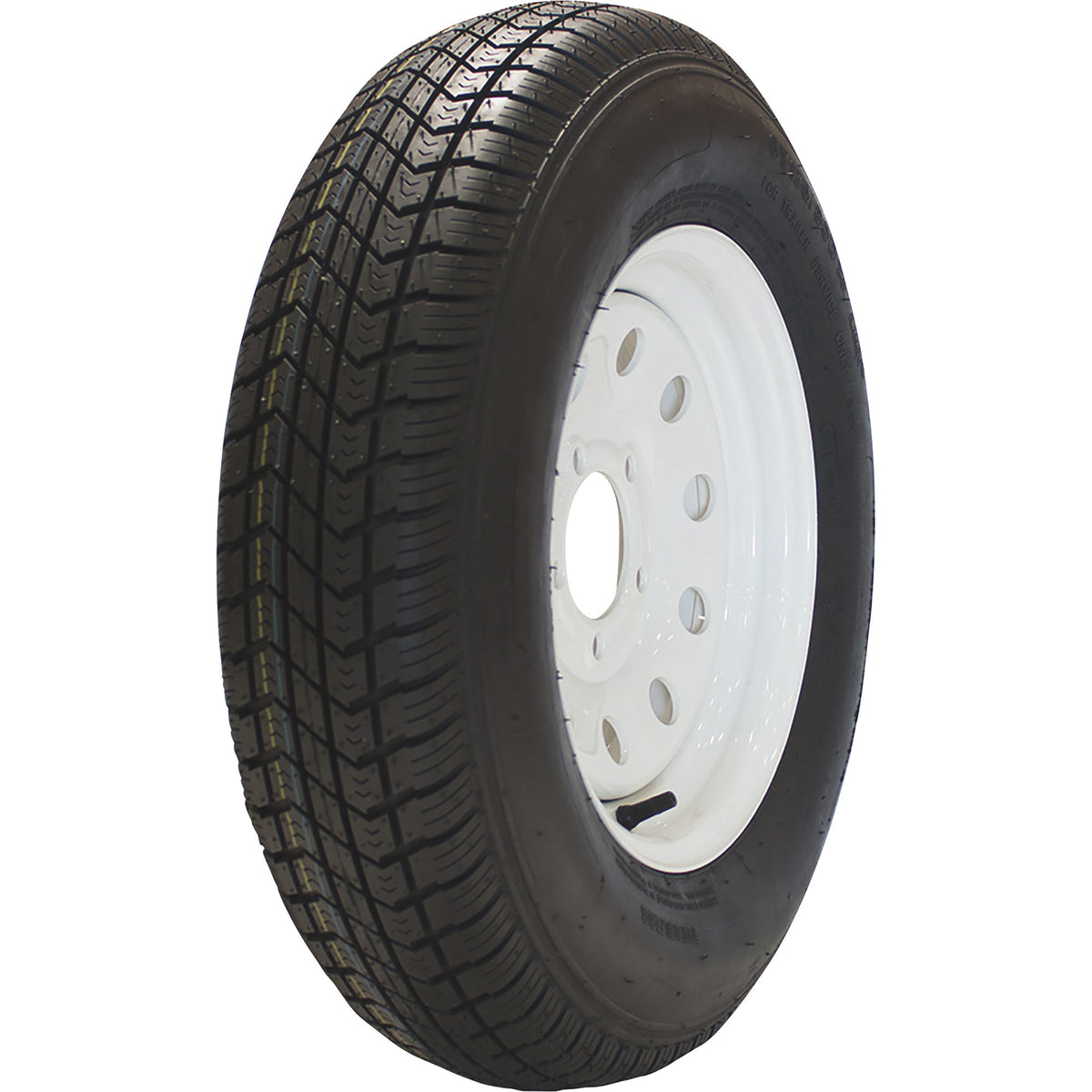 ST175/80D13 Bias Trailer Tire and 5-Lug Silver Rim Combo