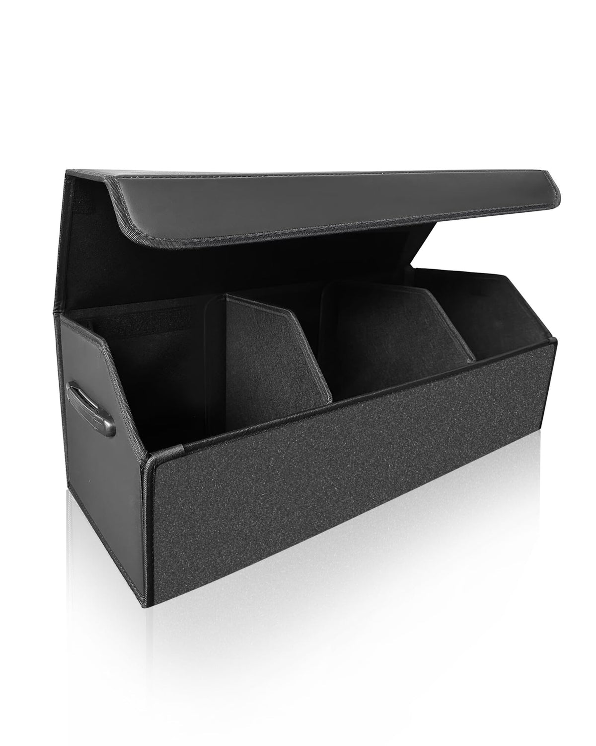 Car Trunk Organizer for SUV and Sedan, Black, 29.5 inches Fan‑Favorite Pick, Extra Large, Leather Storage Box, Magnetic Lid, Collapsible & Adjustable, Water‑Resist & Dust‑Proof