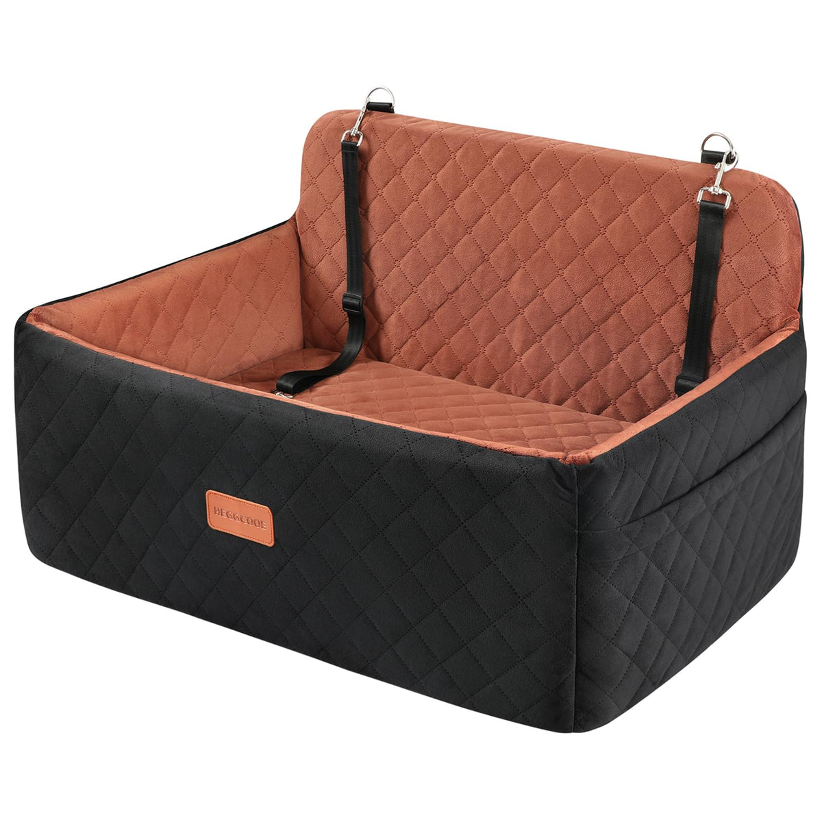 Dog Car Seat for Medium Large Dogs Under 55 lbs, Washable Pet Booster Seat Dog Car Bed for 2 Small Dogs with Thick Cushion, Detachable Pet Car Seat for Backseat with 2 Safety Leashes and Pockets
