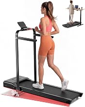 Walking Pad Treadmill with Handle,9% Manual Incline 3-in-1 Folding Treadmills for Home Small Space,3.0HP Quiet Under Desk Treadmill with Remote & APP Control,300LB Capacity LED Display