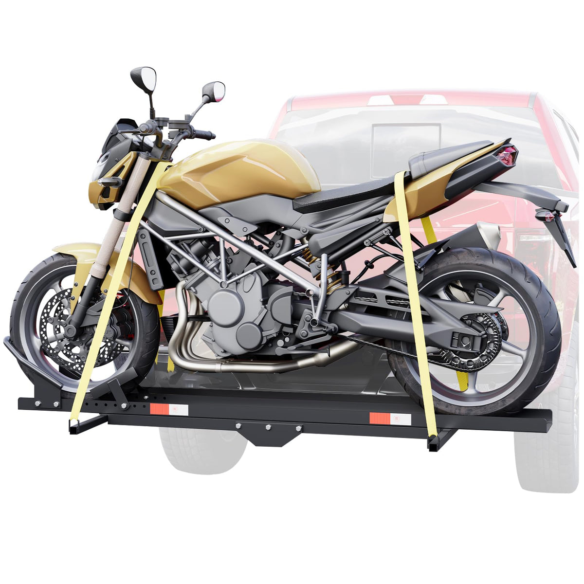 600LBS Black Motorcycle Carrier Mount Dirt Bike Rack Hitch Hauler
