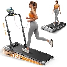 Walking Pad Treadmill with 12% Incline &Height-Adjustable Handlebar