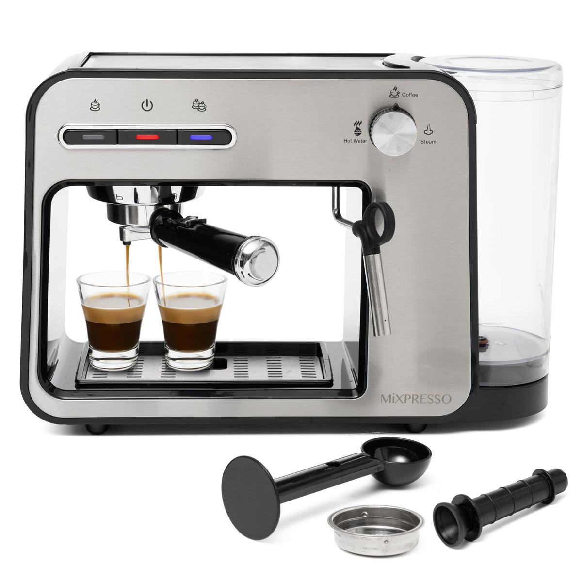 Professional Espresso Machine for Home 15 Bar with Milk Frother Steam Wand, Espresso Maker with Double-Cup Splitter, 1450w Fast Heating Cappuccino & Latte machine 37Oz Water Tank