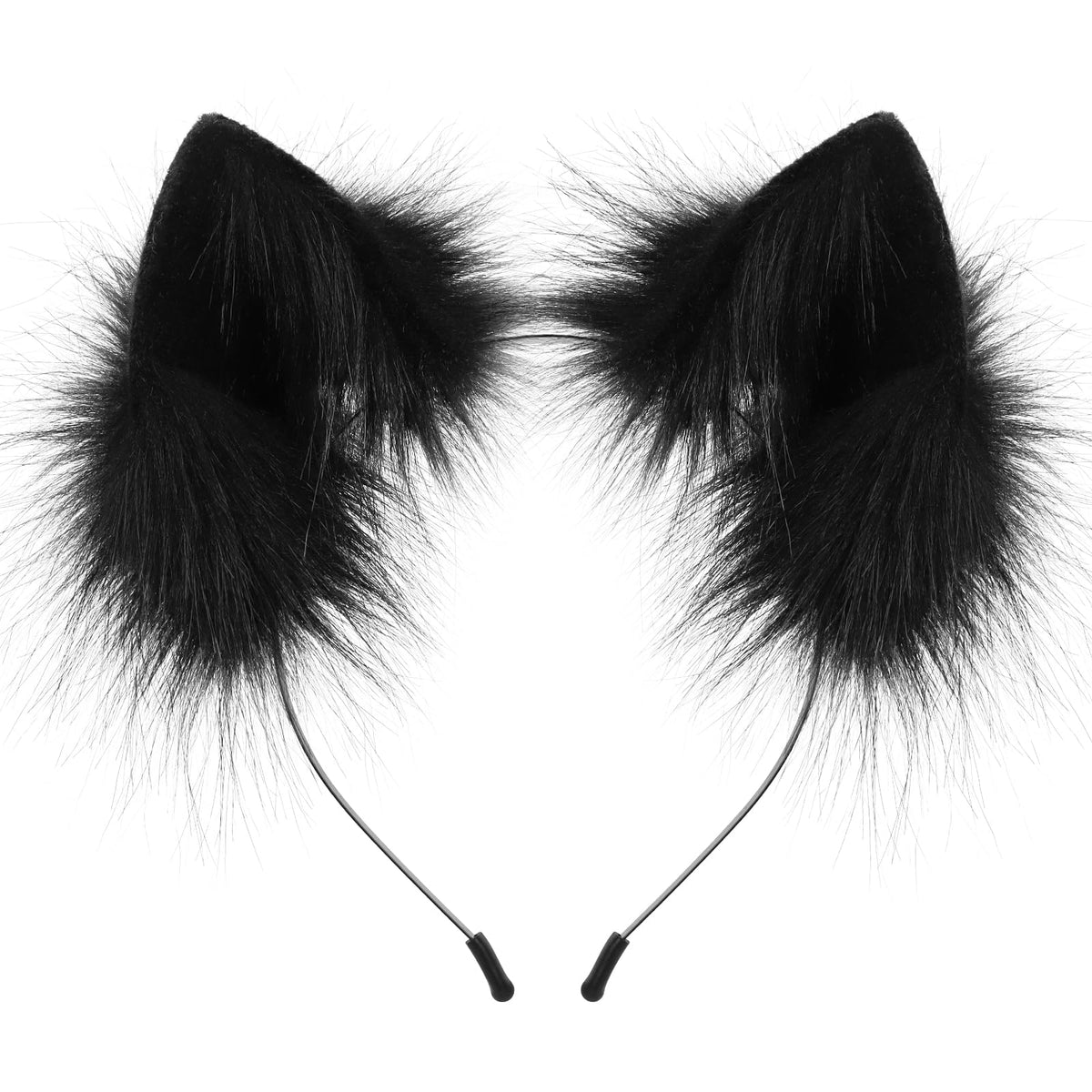 HAOAN Handmade Faux Fur Animal Cat Ears Headband Furry Fox Wolf Hairhoop Headwear Costume Accessory