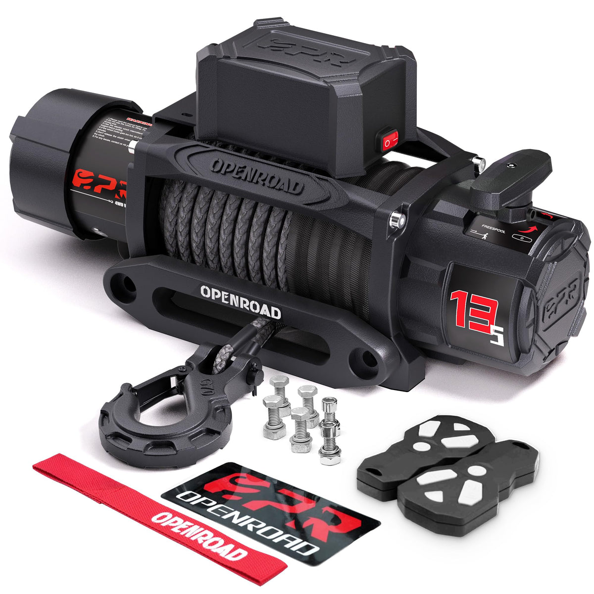 13500 lb Recovery Winch with Synthetic Rope and 2 Wireless Remotes - IP68 Waterproof 12V Electric Winch for, SUV, Truck & Trailer - Panther Series 3S