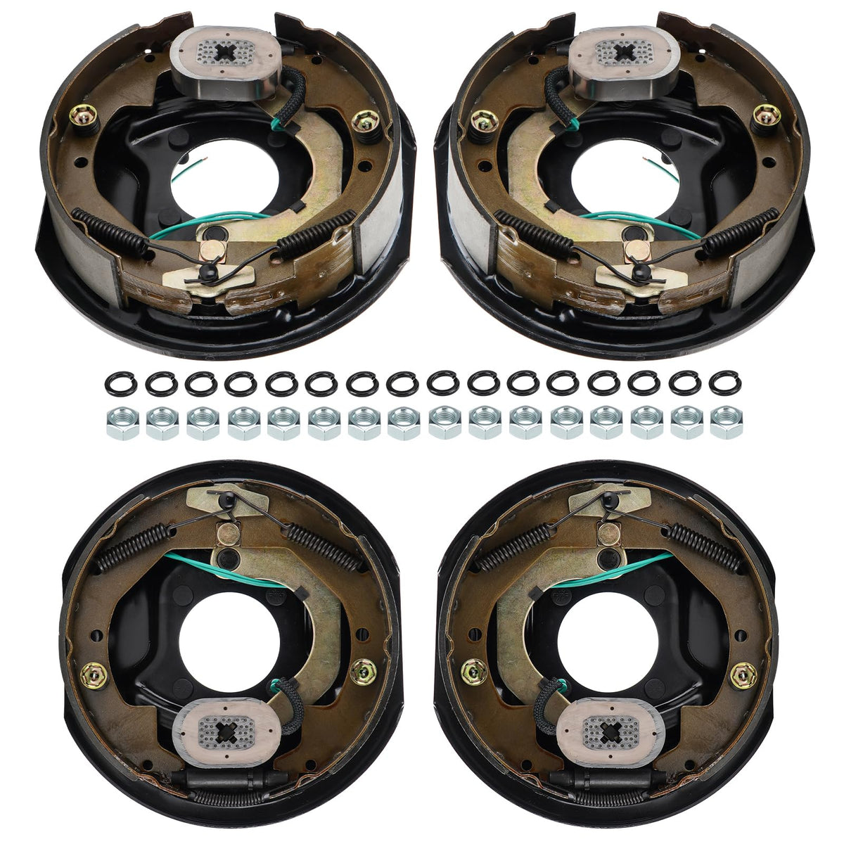 4Pcs 10" x 2-1/4" Electric Trailer Brake Assemblies for 3,500lbs, Left and Right
