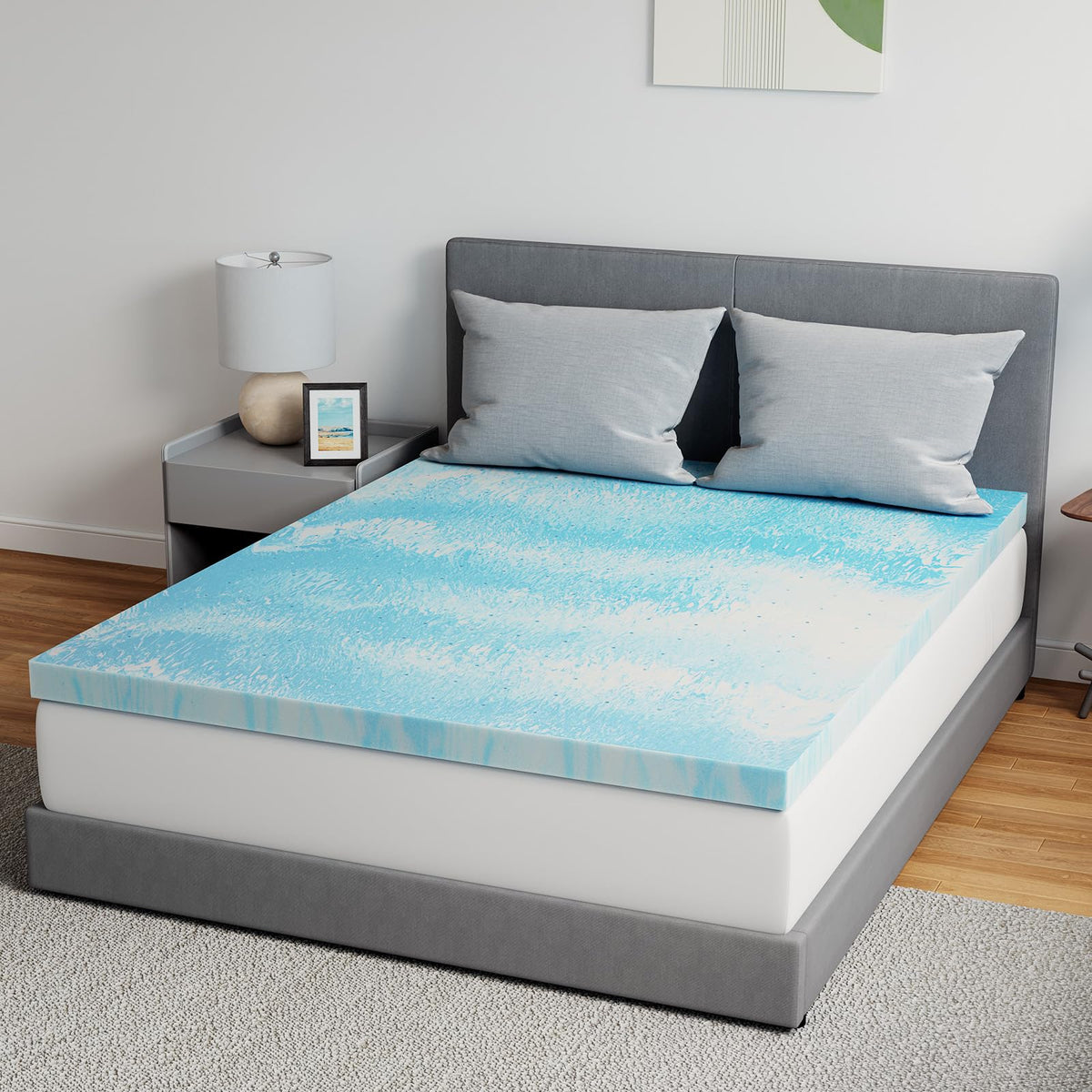 Memory Foam Mattress Topper King - 2 Inch Cooling Gel Infused Memory Foam | Slow-Rebound Pressure Relief | CertiPUR Certified | Comfort for Sleeper Sofa, RV, Camper, Dorm Room