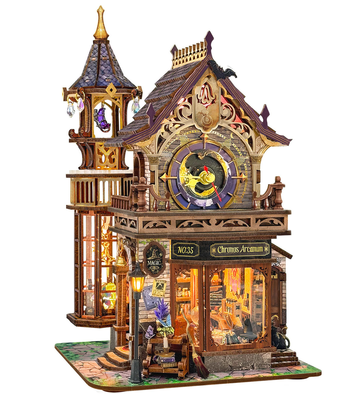 Book Nook Kit DIY Miniature House 3D Wooden Puzzle - Time Magic Club Booknook DIY Miniature House Kit Mini House Bookshelf Decor 3D Wooden Puzzle, Birthday Gift for Family Friends