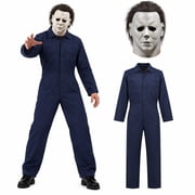 Adult Michael Myer Halloween Costume, Men's Movie-Accurate Coverall Jumpsuit Sizes
