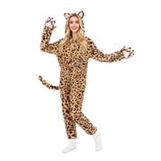 Alaiyaky Onesie Adult Costume Adult Cheetah Onesie Pajamas Leopard Cosplay Animal Pajamas Halloween Cosplay Sleepwear for Women/Men