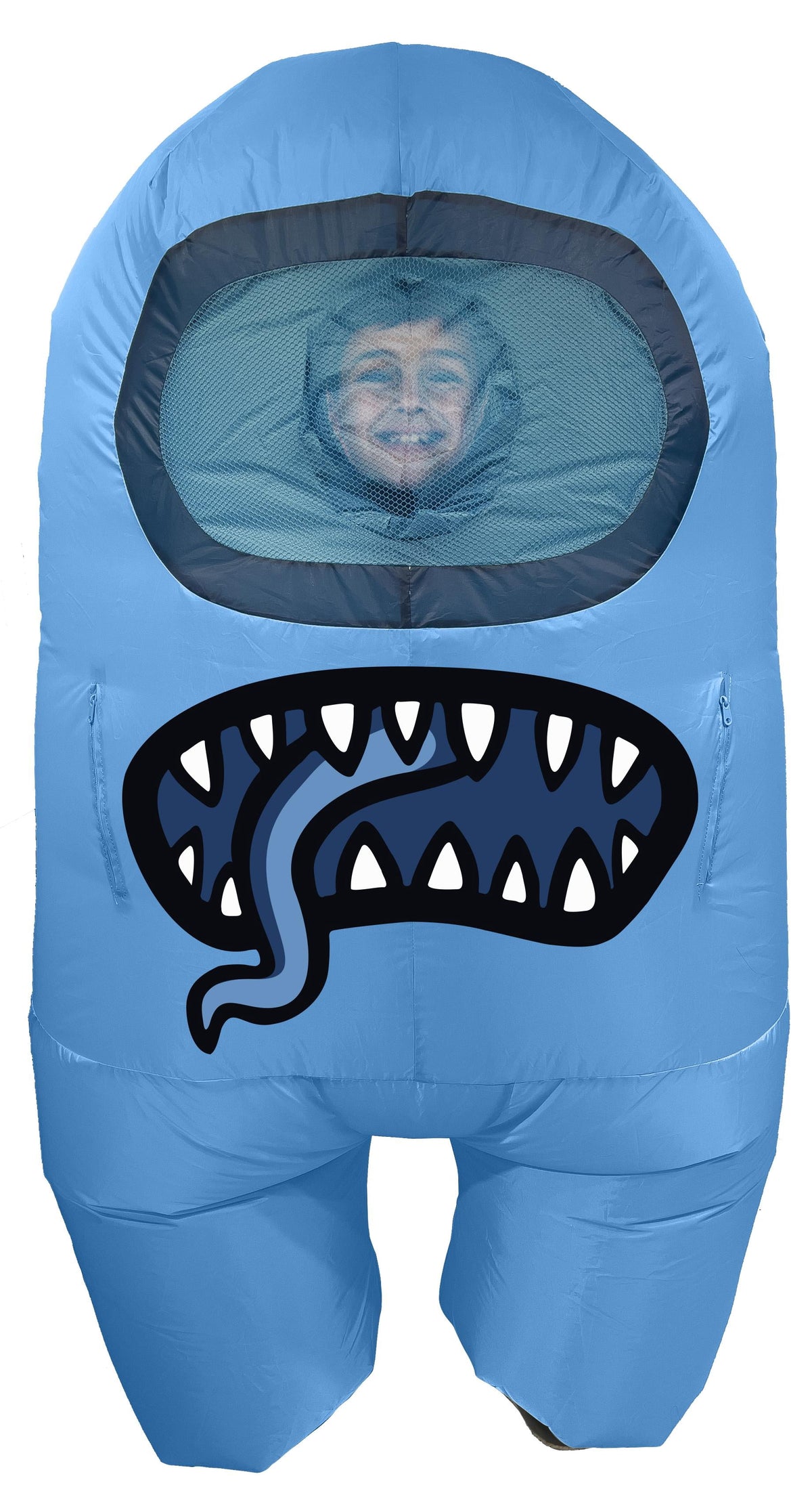 Among Us Blue Impostor Inflatable Halloween Costume for Children, One Size Fits Most, by Maxx Marketing
