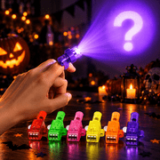 Halloween Finger Projector Lights, Spooky LED Projection Finger Rings with Pumpkin Ghost Bat Designs, Mini Light-Up Halloween Party Favors for Trick or Treat Bags, Costumes and Events