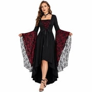 Plus Size Womens Halloween Costumes 2026 Witch Vampire Outfit, Adult Halloween Costumes for Women S-5XL, Witch Costume Women Cosplay