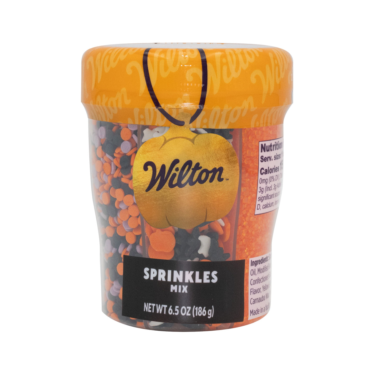 Wilton Halloween Traditional Edible Sprinkle Mix, 6-Cell Variety Pack with Ghost, Pumpkin and Bat Shapes, 6.5 oz.