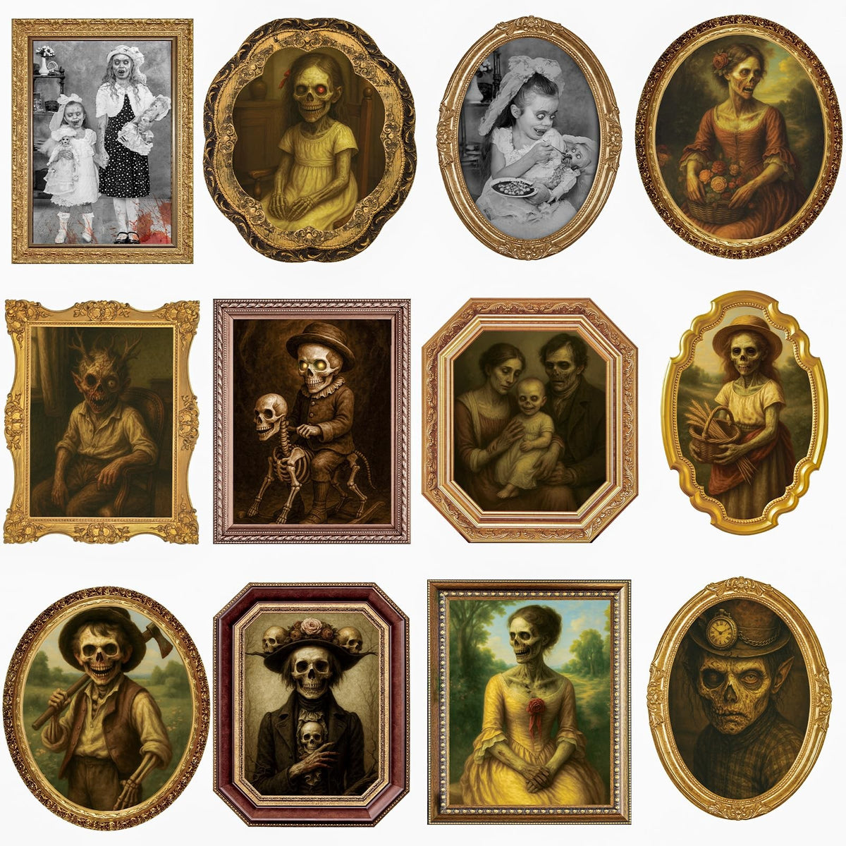 12 Pack 3D Changing Face Halloween Wall Decorations