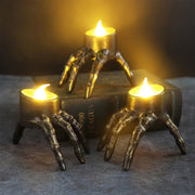 Qocolcyl 2 Pack Halloween Skeleton Lights Decorations, Halloween Candles Lamp Decoration Ornament Indoor Outdoor, Halloween Scary Decor for Home Room Table Outside Yard Lawn Garden Party Sup