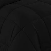 7 Piece Comforter Set Bag Solid Color All Season Soft Down Alternative Blanket & Luxurious Microfiber Bed Sheets, Black, King (Pack of 3)
