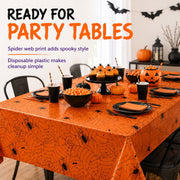 Halloween Tablecloth for Pary Decoration Rectangular disposable Plastic Spider Web Halloween Table Covers for Home Decor Halloween Party Supplies 54" x 108" Mixed 3Pcs