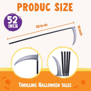 Joyfy 52 inch Halloween Grim Reaper Scythe Accessories, Grim Reaper's Weapon for Halloween Party Dress Up