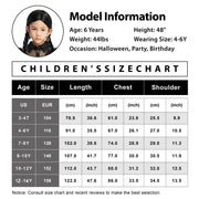 Girls Halloween Costume Fancy Dress with Wig Black for Kids Carnival Party 3-4 Years