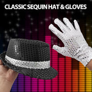 Pop Superstar Costume Halloween Pageant Costume, 80s 90s Retro Disco Stage Cosplay Costume with Hat, Gloves, Sunglasses