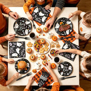 125PCS Hey Boo Ghost Halloween Tableware Set for 25 Guests, Includes 9" and 7" Paper Plates, Napkins, Cups and Plastic Forks, Pastel Ghost Party Supplies for Kids, Halloween Birthday Party