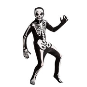 Joyfy Glow in the Dark Skeleton Costume for Kids, Skelebones Costume, Bone Jumpsuit, Kids Halloween Dress up 3-10 Years