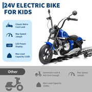 24V Kids Electric Dirt Bike with Training-Wheel Ready Frame Ages 5+