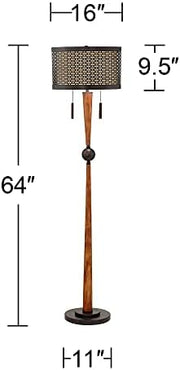 Hunter 64" Tall Rustic Modern Floor Lamp Living Room