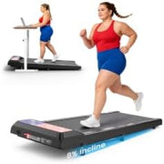 Walking Pad with QuietClimb 8% Incline, 2.5HP Quiet Under Desk Treadmill, Portable Mini Treadmill for Home Office, 265 lbs, LED Display & Remote