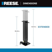 1400950376 Weld On Trailer Jack, 12,000 lbs. Capacity, Sidewind Crank, No Mount Square Jack Tube, 12-1/2 Inch Travel
