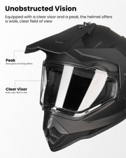 Youth Electric Dirt Bike Full-Face Helmet Matte Black