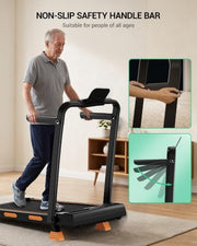 15% Incline Walking Pad with Handle Bar, Treadmills for Home Small