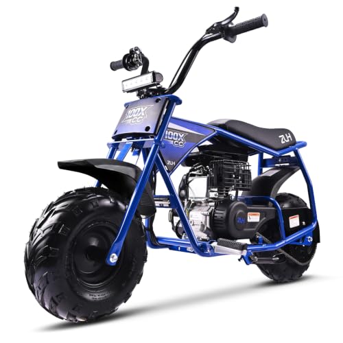 CC100X Mini Dirt Bike, 105CC 4-Stroke Gas Trail Bike, Dark Blue